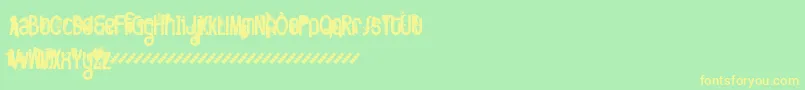 FtTwistedOntogenesisDemoversion Font – Yellow Fonts on Green Background