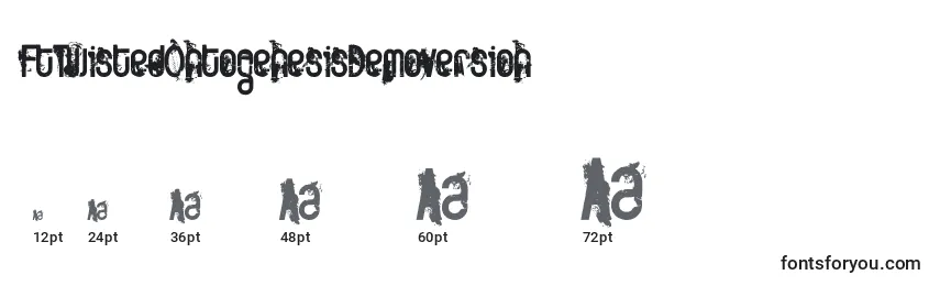 FtTwistedOntogenesisDemoversion Font Sizes