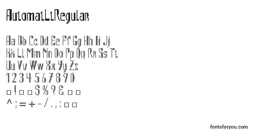 Schriftart AutomatLtRegular – Alphabet, Zahlen, spezielle Symbole