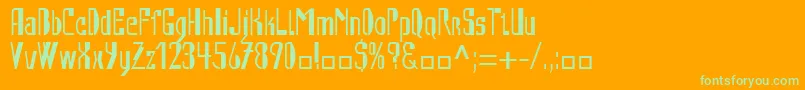 AutomatLtRegular Font – Green Fonts on Orange Background