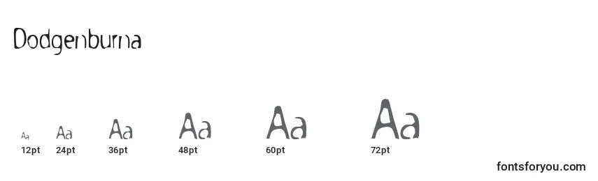 Dodgenburna Font Sizes