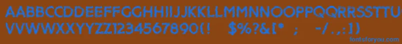 Distroya Font – Blue Fonts on Brown Background