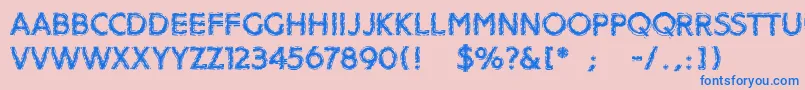 Distroya Font – Blue Fonts on Pink Background