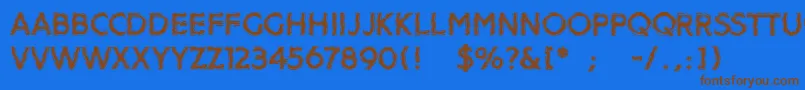 Distroya Font – Brown Fonts on Blue Background