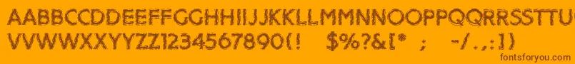 Distroya Font – Brown Fonts on Orange Background