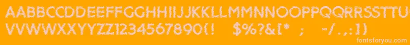 Distroya Font – Pink Fonts on Orange Background