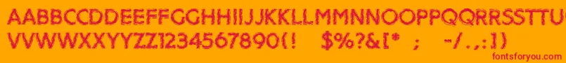 Distroya Font – Red Fonts on Orange Background