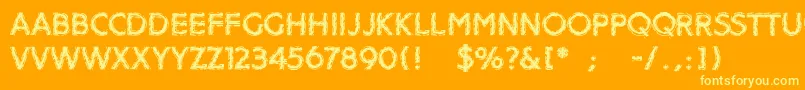 フォントDistroya – オレンジの背景に黄色の文字