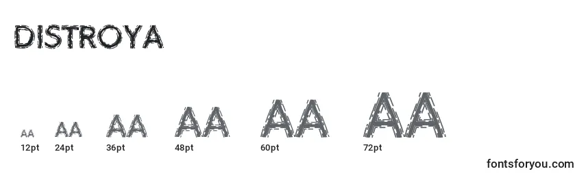 Размеры шрифта Distroya