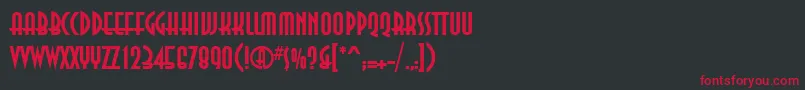 フォントAnn75C – 黒い背景に赤い文字