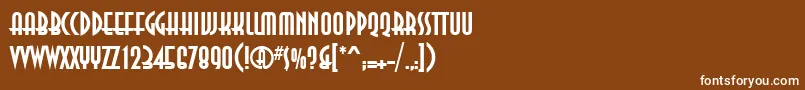 Ann75C-fontti – valkoiset fontit ruskealla taustalla