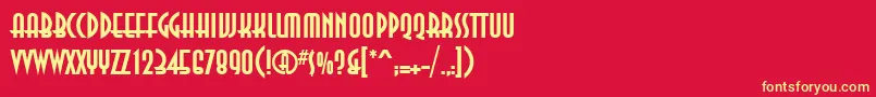 Ann75C Font – Yellow Fonts on Red Background