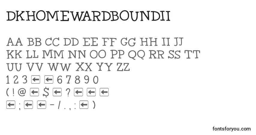 A fonte DkHomewardBoundIi – alfabeto, números, caracteres especiais