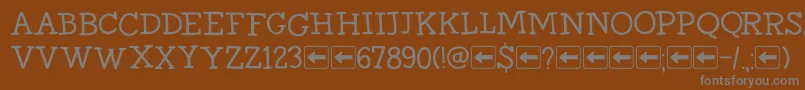 フォントDkHomewardBoundIi – 茶色の背景に灰色の文字