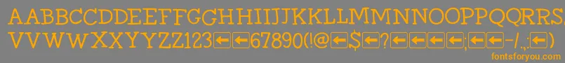 DkHomewardBoundIi-Schriftart – Orangefarbene Schriften auf grauem Hintergrund
