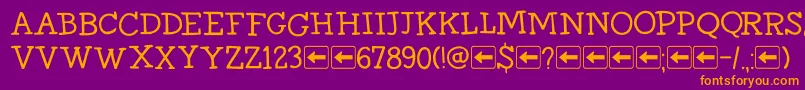DkHomewardBoundIi-fontti – oranssit fontit violetilla taustalla