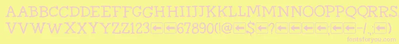 DkHomewardBoundIi Font – Pink Fonts on Yellow Background
