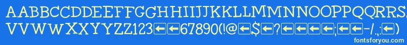 DkHomewardBoundIi-Schriftart – Gelbe Schriften auf blauem Hintergrund