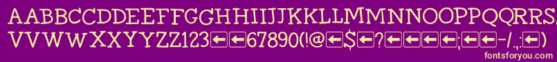 DkHomewardBoundIi-Schriftart – Gelbe Schriften auf violettem Hintergrund