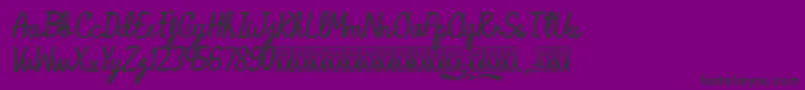 Czcionka AlaskaCoffee – czarne czcionki na fioletowym tle