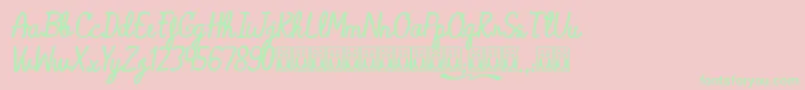 fuente AlaskaCoffee – Fuentes Verdes Sobre Fondo Rosa