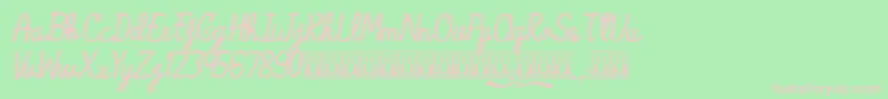 AlaskaCoffee Font – Pink Fonts on Green Background