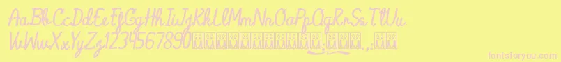 AlaskaCoffee Font – Pink Fonts on Yellow Background