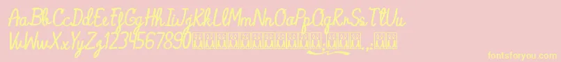 AlaskaCoffee Font – Yellow Fonts on Pink Background