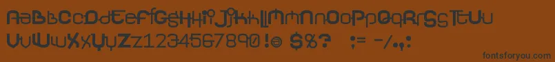 Fonte YerevanRegular – fontes pretas em um fundo marrom