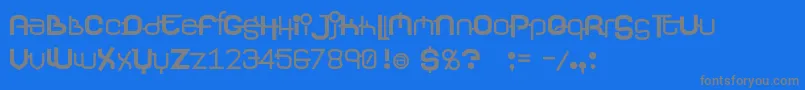 フォントYerevanRegular – 青い背景に灰色の文字