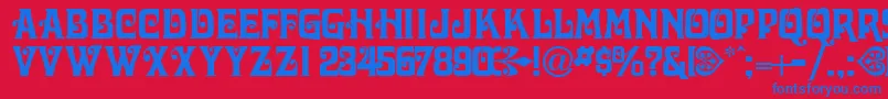 VictorianadisplaycapssskRegular Font – Blue Fonts on Red Background