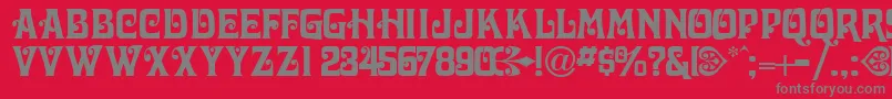 フォントVictorianadisplaycapssskRegular – 赤い背景に灰色の文字