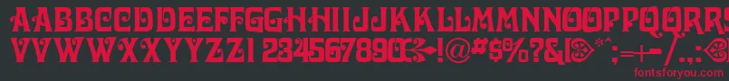 VictorianadisplaycapssskRegular Font – Red Fonts on Black Background