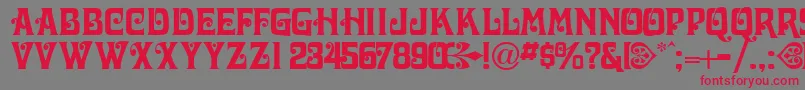 VictorianadisplaycapssskRegular Font – Red Fonts on Gray Background