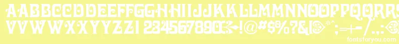 VictorianadisplaycapssskRegular Font – White Fonts on Yellow Background