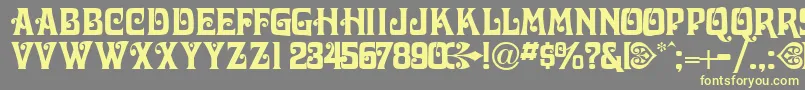 VictorianadisplaycapssskRegular Font – Yellow Fonts on Gray Background