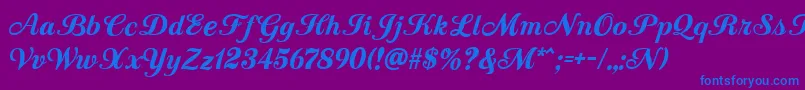 CountryWesternScriptBlack Font – Blue Fonts on Purple Background