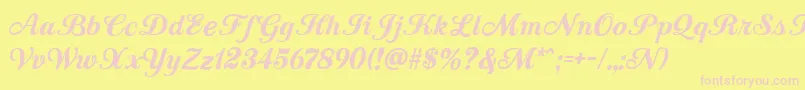 CountryWesternScriptBlack Font – Pink Fonts on Yellow Background