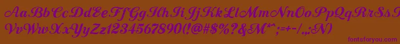 CountryWesternScriptBlack Font – Purple Fonts on Brown Background