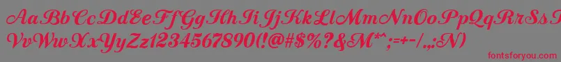 CountryWesternScriptBlack Font – Red Fonts on Gray Background