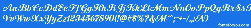CountryWesternScriptBlack Font – Yellow Fonts on Blue Background