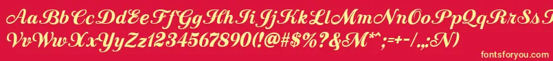 CountryWesternScriptBlack Font – Yellow Fonts on Red Background