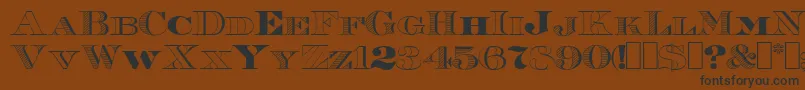 Roman38Sample Font – Black Fonts on Brown Background