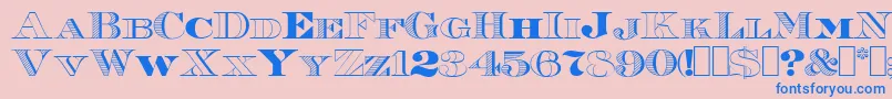 Roman38Sample Font – Blue Fonts on Pink Background