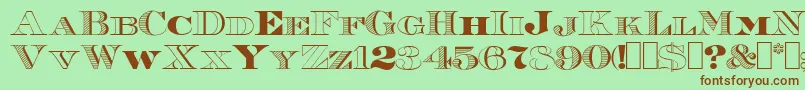 Roman38Sample Font – Brown Fonts on Green Background