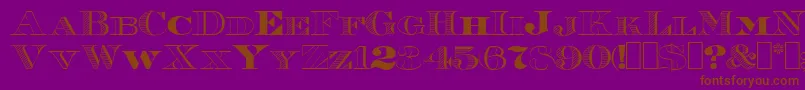 Roman38Sample-Schriftart – Braune Schriften auf violettem Hintergrund