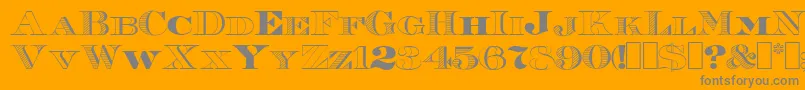 Roman38Sample-Schriftart – Graue Schriften auf orangefarbenem Hintergrund