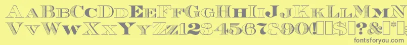 Roman38Sample Font – Gray Fonts on Yellow Background