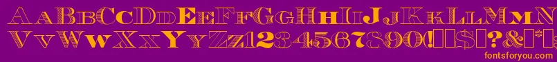 Roman38Sample Font – Orange Fonts on Purple Background