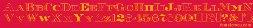 Roman38Sample Font – Orange Fonts on Red Background